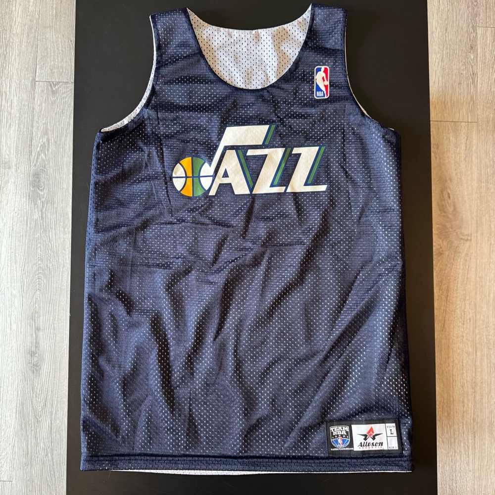 Youth NBA Alleson Athletic Utah Jazz #2 Navy Blue Reversible Mesh Jersey Large